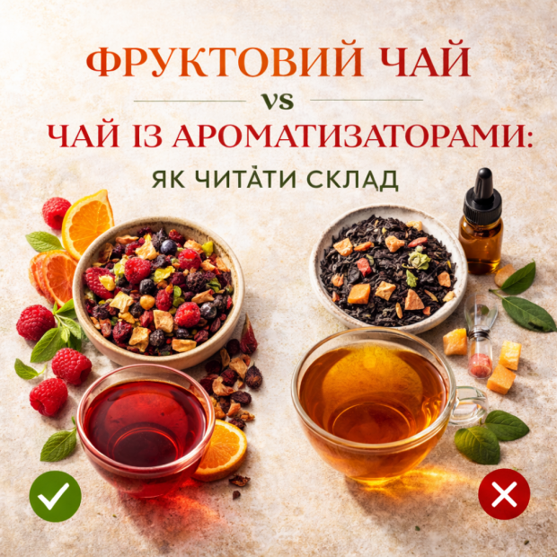 Фруктовий чай vs чай із ароматизаторами: як читати склад